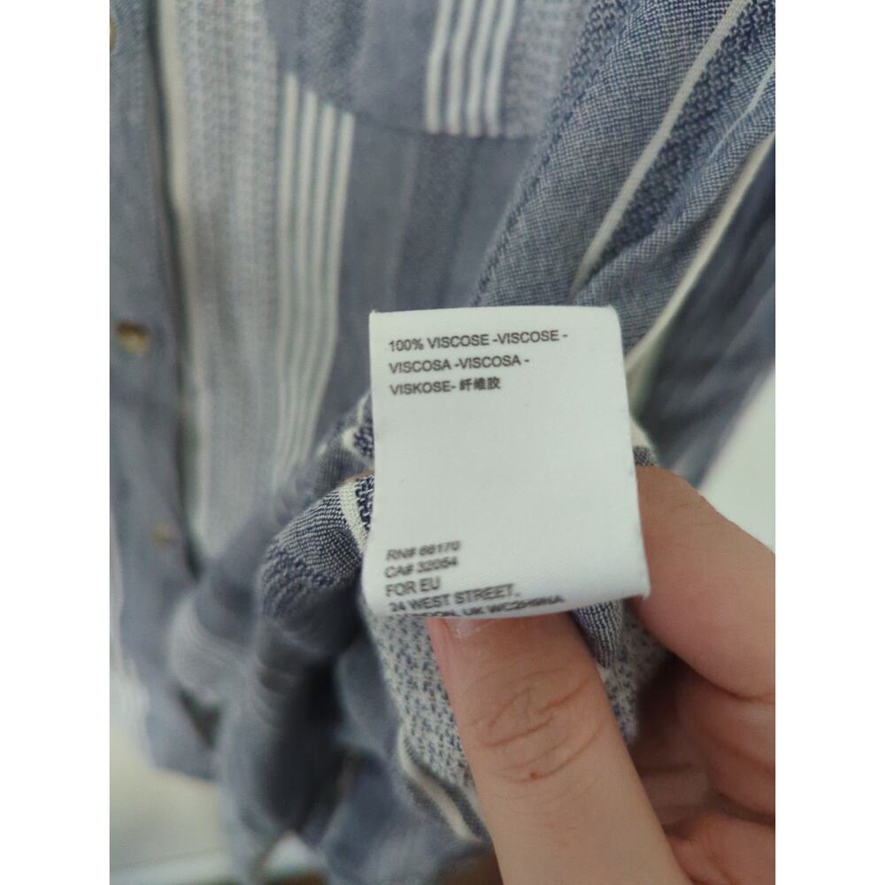 Maeve Anthropologie Blue Stripe Button Down Shirt - Picture 4 of 5